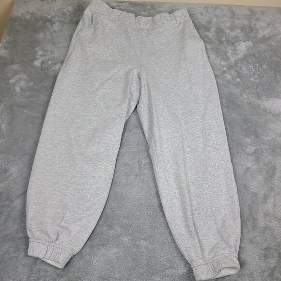Lululemon Grey Terry Cotton Relaxed High Rise‎ Joggers Sweat Pants 12 - Picture 1 of 6